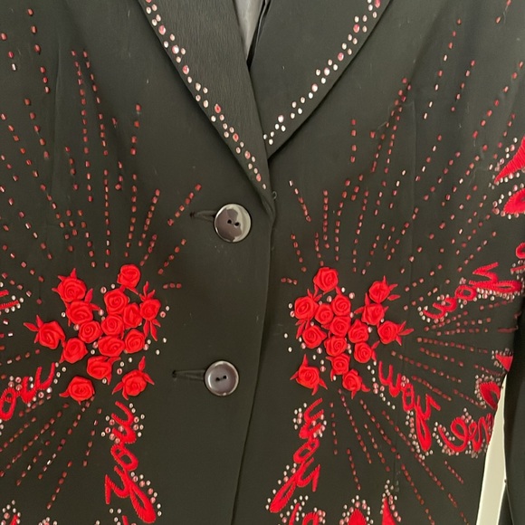 NWT BLACK/RED I LOVE YOU BLAZER - Picture 3 of 8